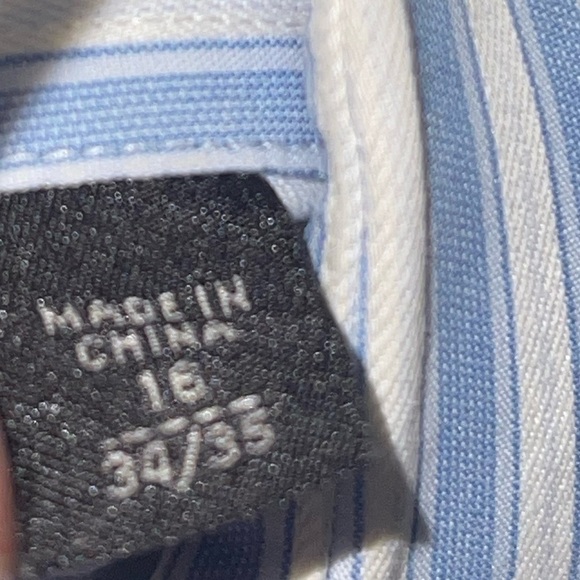 John Varvatos trim fit long sleeve stripe shirt. Size 16  34/35 GUC - Picture 10 of 10